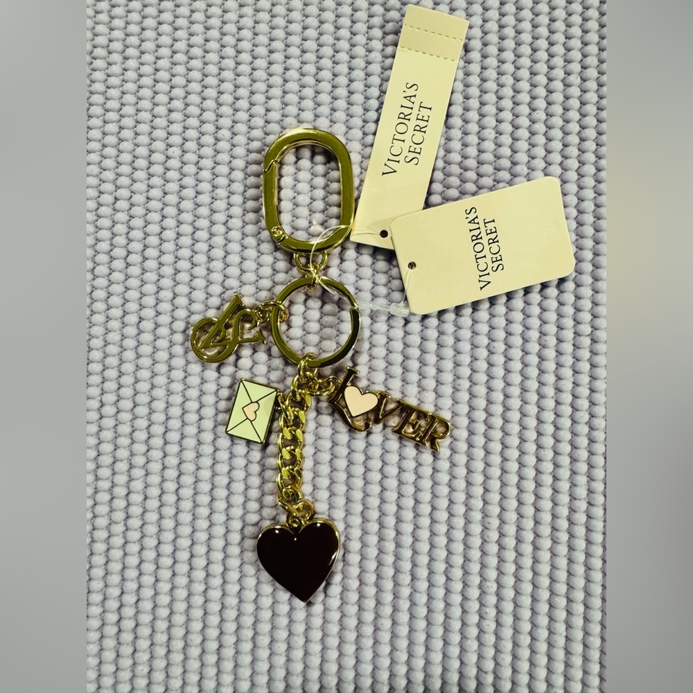 Victoria's Secret Gold and Black Heart Key Holder